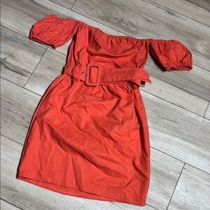 Charlotte Russe Red Off-Shoulder Puff Sleeve Mini Dress
